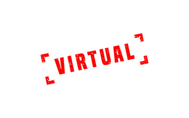 VIRTUAL rubber stamp with grunge style on white background