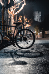 Bicycle on the night street