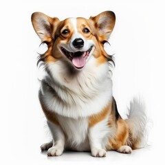 ai generated portrait of dog breed corgipoo cute happy excited smiling