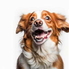 ai generated portrait of dog cute happy excited smiling
