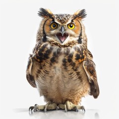 ai generated portrait of owl cute happy
