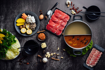 japanese hotpot style of shabu hotpot set shabu 
