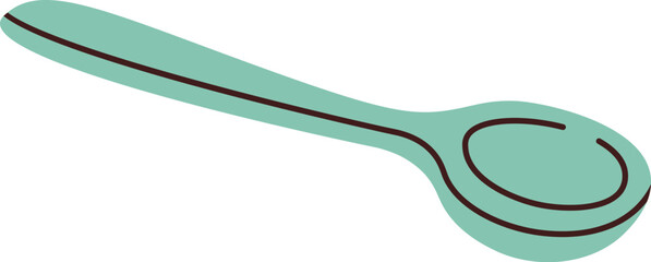 Steel stainless spoon flat icon Kitchen utensil