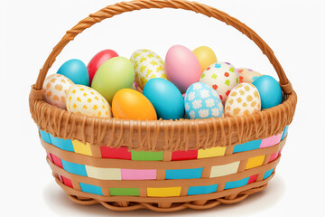 Fototapeta na wymiar Easter eggs and buny, Colorfull, Colored Generative AI