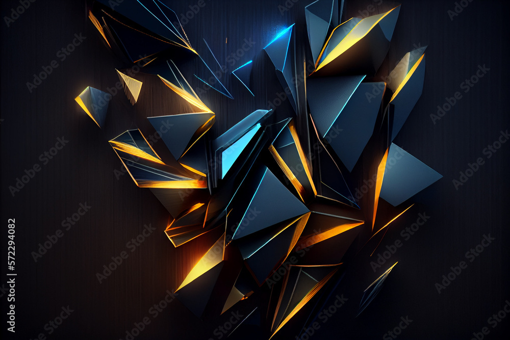 Poster abstract art with gold, wave line pattern created with generative ai technology