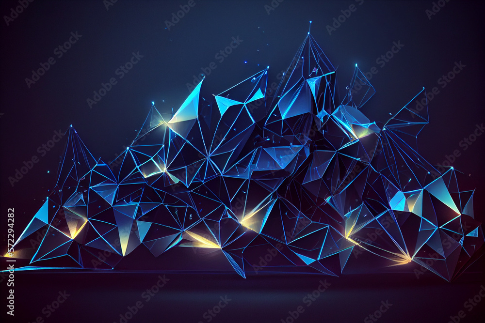 Poster abstract art with gold, wave line pattern created with generative ai technology
