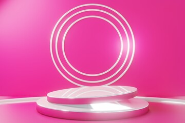 Obraz premium Mock up winner podium on color background, 3d render, 3d illustration