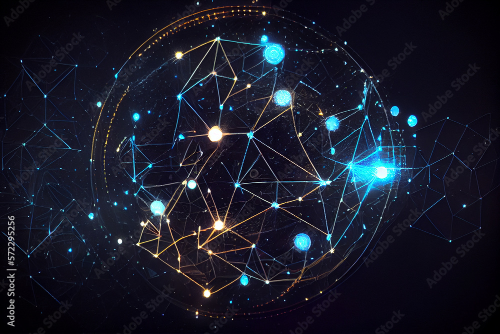 Poster abstract glowing lines created with generative ai