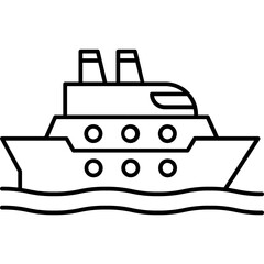 Cargo ship Vector Icon fully editable

