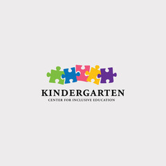 Kindergarten vector logo design template