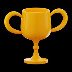 Premium soccer football champion cup icon 3d rendering on isolated background