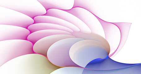 Colorful wave swoosh, flowing swirl. Dynamic twisted lines isolated on transparent background. Amazing fractal background. PNG