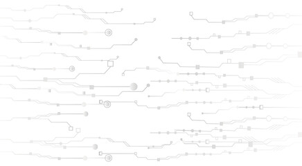 The concept of quantum computer technologies. Futuristic circuit board background vector. Modern technology printed circuit board texture background design. The waves are flowing. Quantum explosion