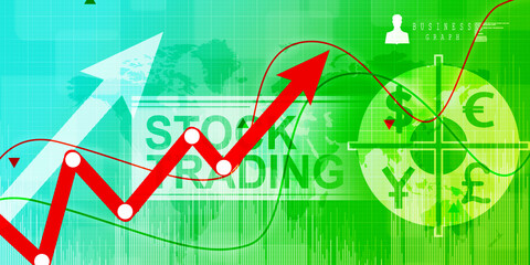 2d rendering Stock market online business concept. business Graph 