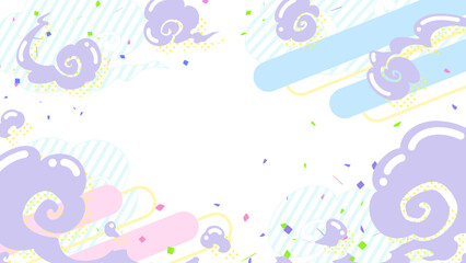 レトロポップな煙のフレーム_16:9 © ふわぷか