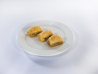 Baklava dessert on plate