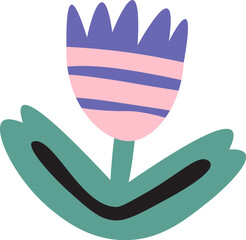 Cute colorful spring flower flat icon Spring decor element