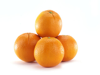 Orange fruits isolated on white