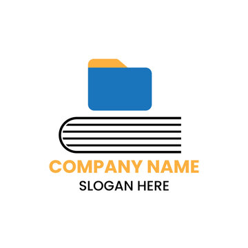 Book File Logo Design Concept With Book and File Manager Icon Template