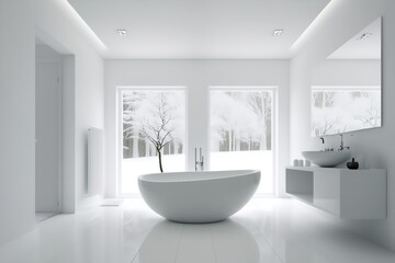 Naklejka na ściany i meble modern bathroom light interior design