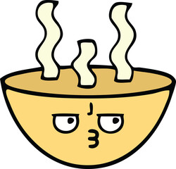 cute cartoon bowl of hot soup