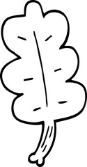 Obraz premium line drawing cartoon autumnal leaf