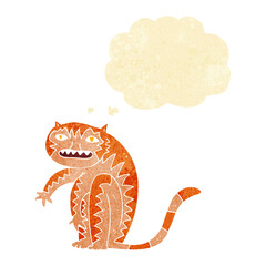 cartoon tiger with thought bubble