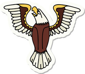 tattoo style sticker of an american eagle