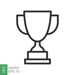 Trophy line icon. Simple outline style for app and web design element. Winner, award, cup, champ, contest, prize, won concept. Vector illustration isolated on white background. EPS 10.