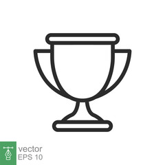 Trophy line icon. Simple outline style for app and web design element. Winner, award, cup, champ, contest, prize, won concept. Vector illustration isolated on white background. EPS 10.