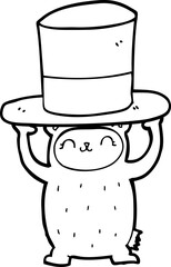 cartoon bear with giant hat