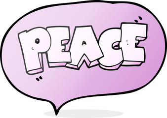 speech bubble cartoon word peace
