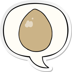 cartoon egg and speech bubble sticker