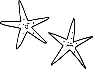 line drawing cartoon star fish