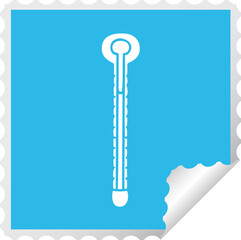 quirky square peeling sticker cartoon thermometer