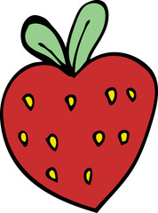 cartoon doodle strawberry fr