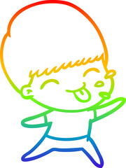 rainbow gradient line drawing cartoon rude man