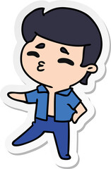 sticker cartoon kawaii 1950 cute boy