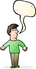 cartoon surprised man with speech bubble