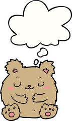 cute cartoon bear and thought bubble