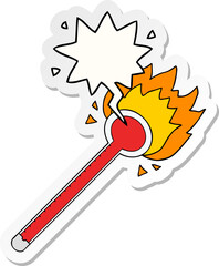 cartoon thermometer and speech bubble sticker