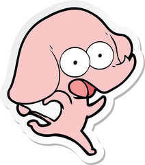 sticker of a cute cartoon elephant