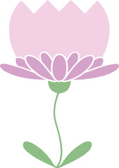 Naklejka premium flat color retro cartoon flower