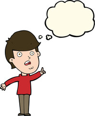 cartoon man asking question with thought bubble