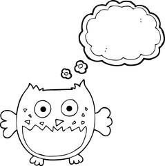 thought bubble cartoon owl
