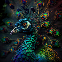 Peacock art psychedelic psytrance
