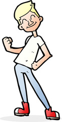 cartoon celebrating man