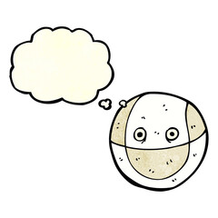 cartoon ball with thought bubble