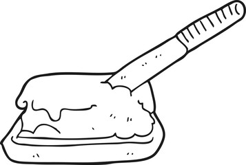 black and white cartoon butter