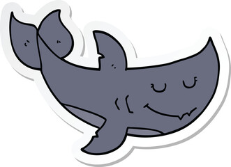 sticker of a cartoon shark